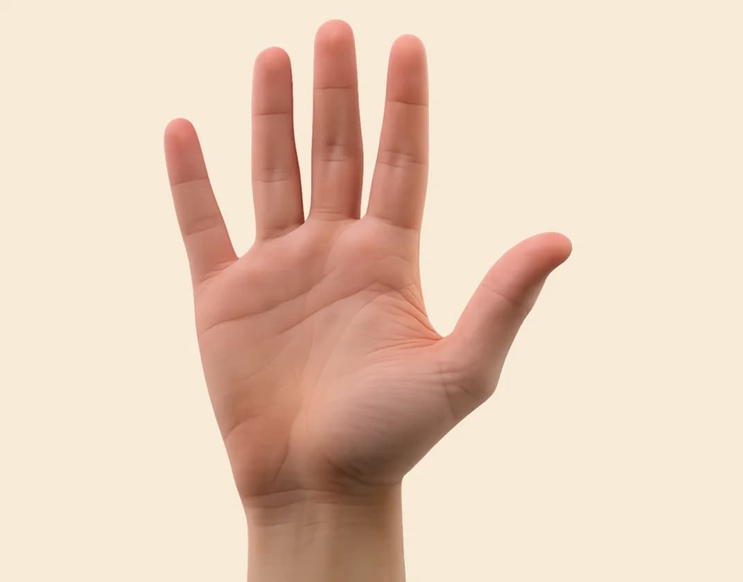 An open palm ready to be photographed